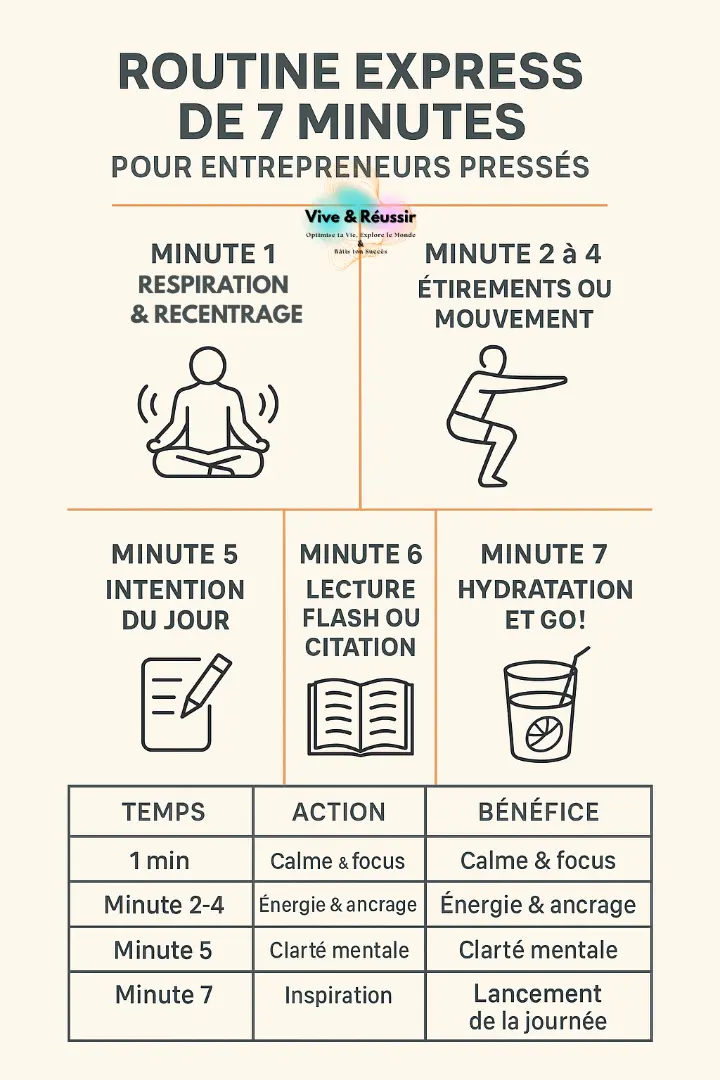 💥 Routine express de 7 minutes pour entrepreneurs pressés